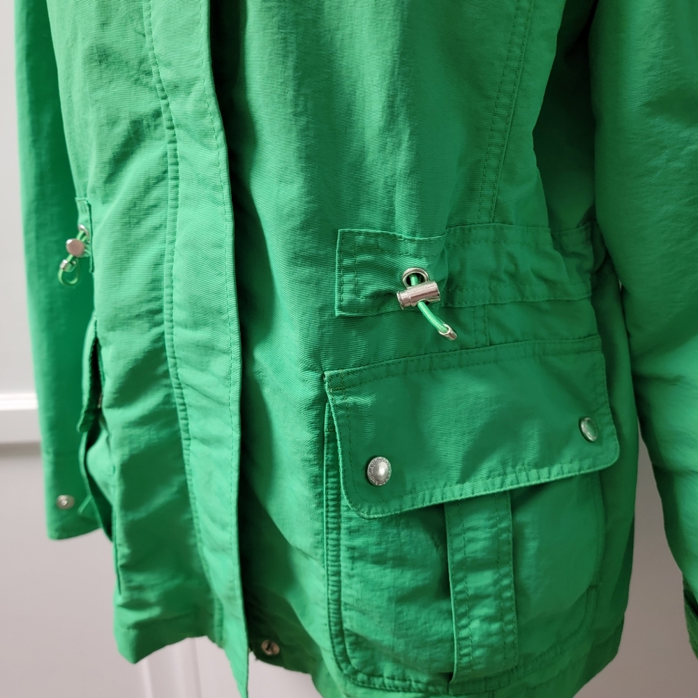Lands End Womens Size S Rain Jacket Windbreaker Green Nylon Hooded Lightweight - Picture 11 of 16